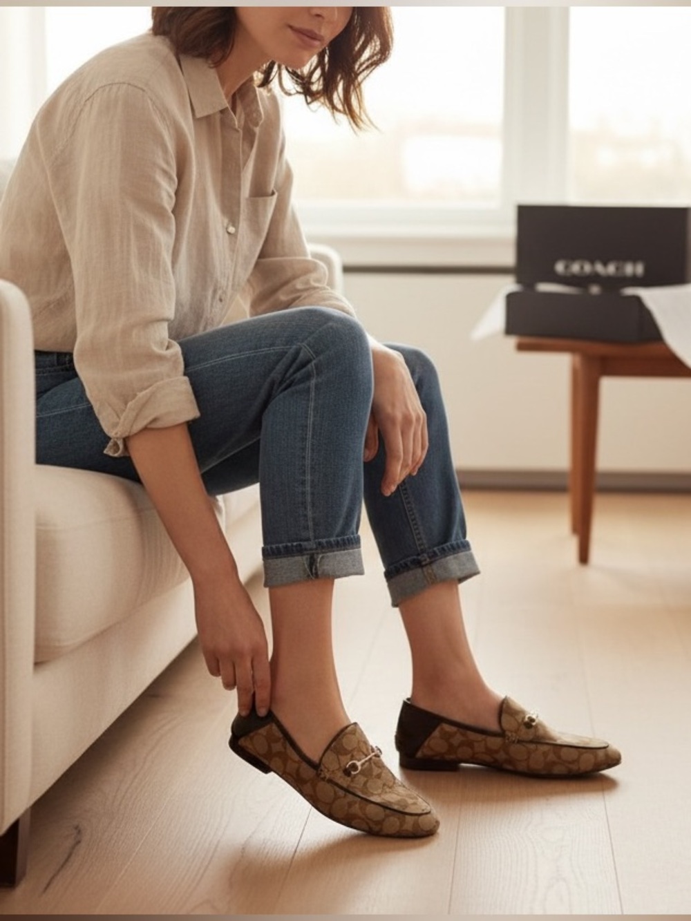 Coach Khaki/Mahogany Jacq Loafe